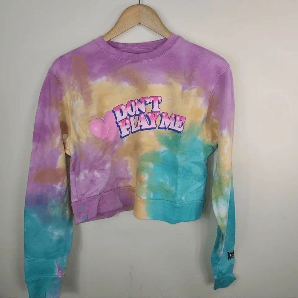 Revolve BSR Samii Ryan Don't Play Me Cropped Sweatshirt Size Medium